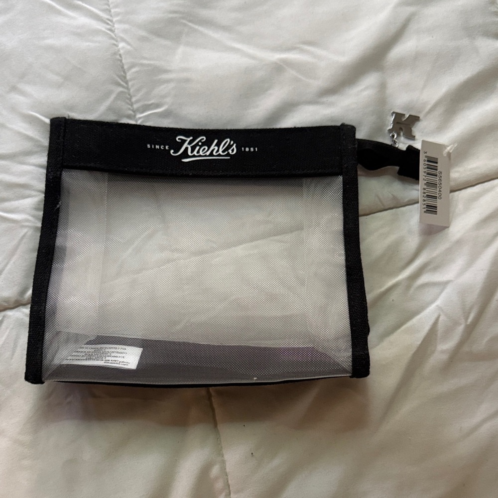 Kiehl's Black and White Travel Pouch